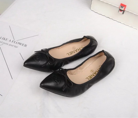 CHANEL Shallow mouth flat shoes Women--051